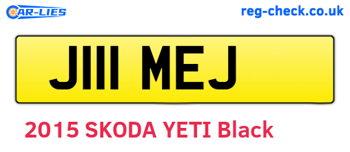 J111MEJ are the vehicle registration plates.