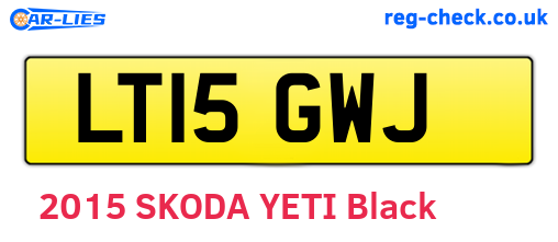 LT15GWJ are the vehicle registration plates.