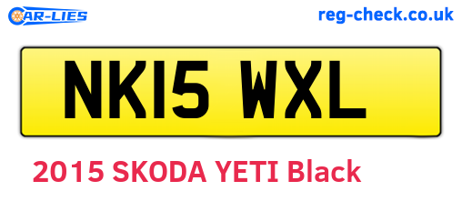NK15WXL are the vehicle registration plates.