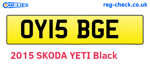OY15BGE are the vehicle registration plates.