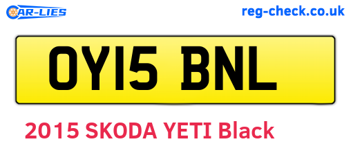 OY15BNL are the vehicle registration plates.