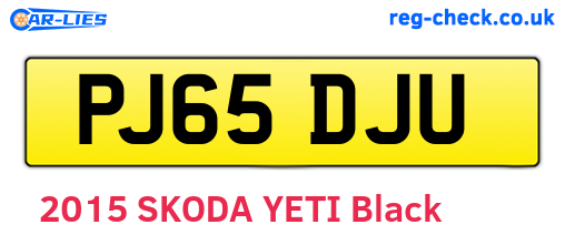 PJ65DJU are the vehicle registration plates.
