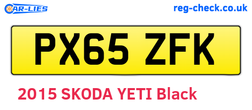 PX65ZFK are the vehicle registration plates.