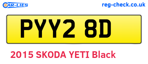 PYY28D are the vehicle registration plates.