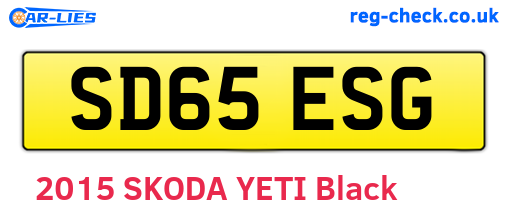 SD65ESG are the vehicle registration plates.