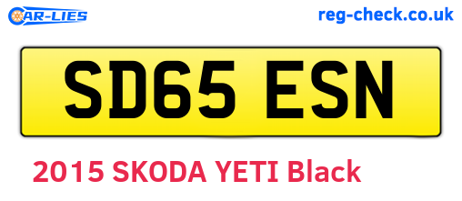 SD65ESN are the vehicle registration plates.