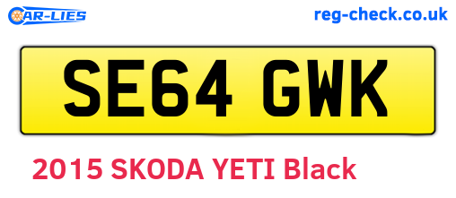 SE64GWK are the vehicle registration plates.