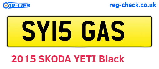 SY15GAS are the vehicle registration plates.