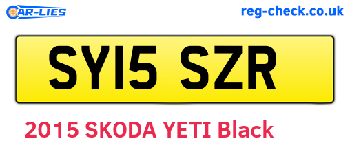 SY15SZR are the vehicle registration plates.