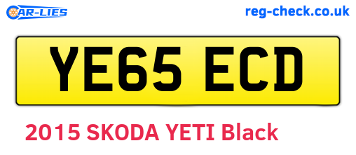 YE65ECD are the vehicle registration plates.
