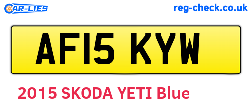 AF15KYW are the vehicle registration plates.