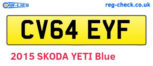 CV64EYF are the vehicle registration plates.