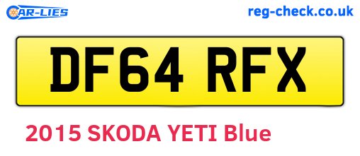 DF64RFX are the vehicle registration plates.