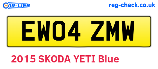 EW04ZMW are the vehicle registration plates.