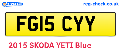 FG15CYY are the vehicle registration plates.