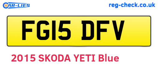 FG15DFV are the vehicle registration plates.