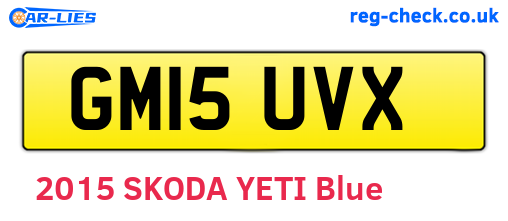GM15UVX are the vehicle registration plates.