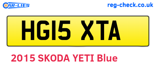 HG15XTA are the vehicle registration plates.