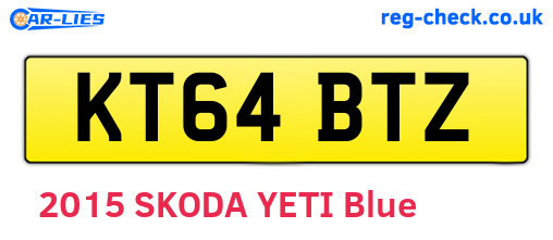 KT64BTZ are the vehicle registration plates.