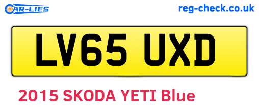 LV65UXD are the vehicle registration plates.