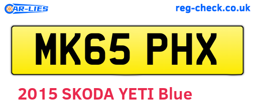 MK65PHX are the vehicle registration plates.