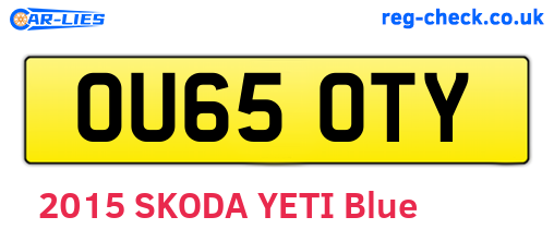 OU65OTY are the vehicle registration plates.