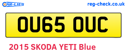 OU65OUC are the vehicle registration plates.