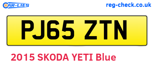 PJ65ZTN are the vehicle registration plates.