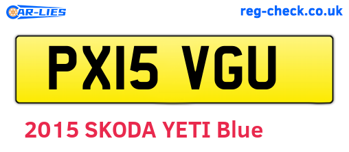 PX15VGU are the vehicle registration plates.