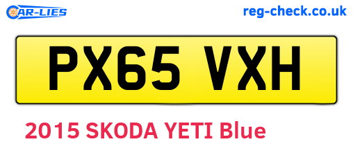 PX65VXH are the vehicle registration plates.