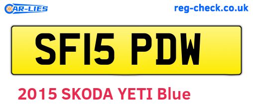 SF15PDW are the vehicle registration plates.