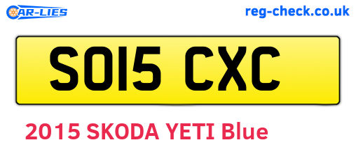 SO15CXC are the vehicle registration plates.