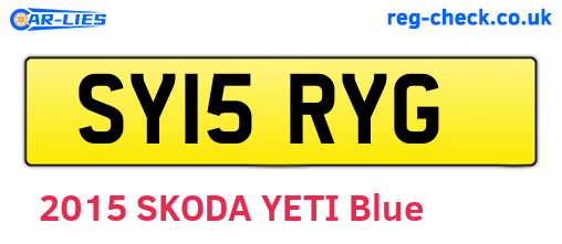 SY15RYG are the vehicle registration plates.