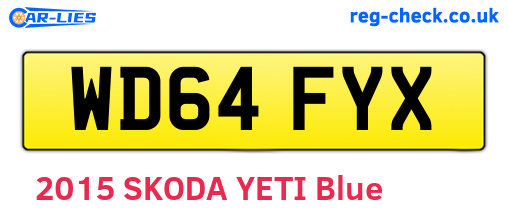 WD64FYX are the vehicle registration plates.