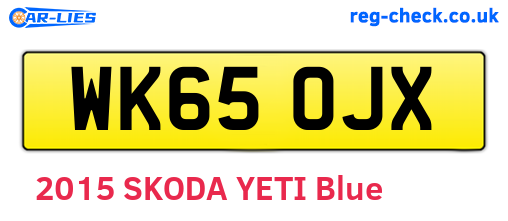 WK65OJX are the vehicle registration plates.