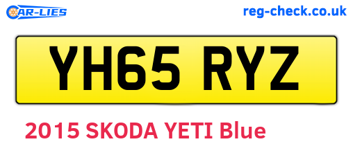 YH65RYZ are the vehicle registration plates.