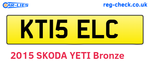 KT15ELC are the vehicle registration plates.