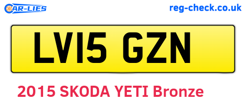 LV15GZN are the vehicle registration plates.