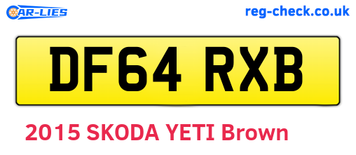 DF64RXB are the vehicle registration plates.