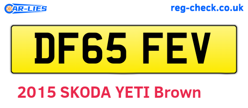 DF65FEV are the vehicle registration plates.