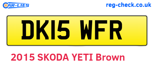 DK15WFR are the vehicle registration plates.