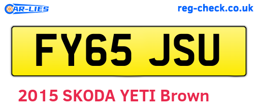 FY65JSU are the vehicle registration plates.