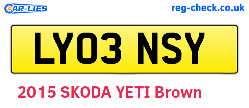 LY03NSY are the vehicle registration plates.