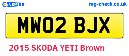 MW02BJX are the vehicle registration plates.