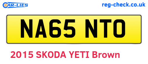 NA65NTO are the vehicle registration plates.