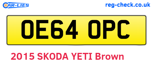 OE64OPC are the vehicle registration plates.