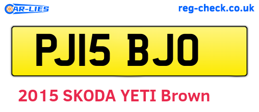 PJ15BJO are the vehicle registration plates.