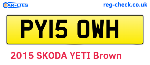 PY15OWH are the vehicle registration plates.