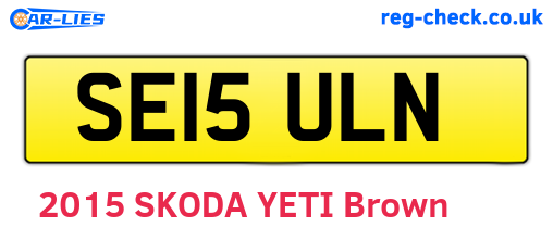 SE15ULN are the vehicle registration plates.