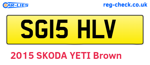 SG15HLV are the vehicle registration plates.